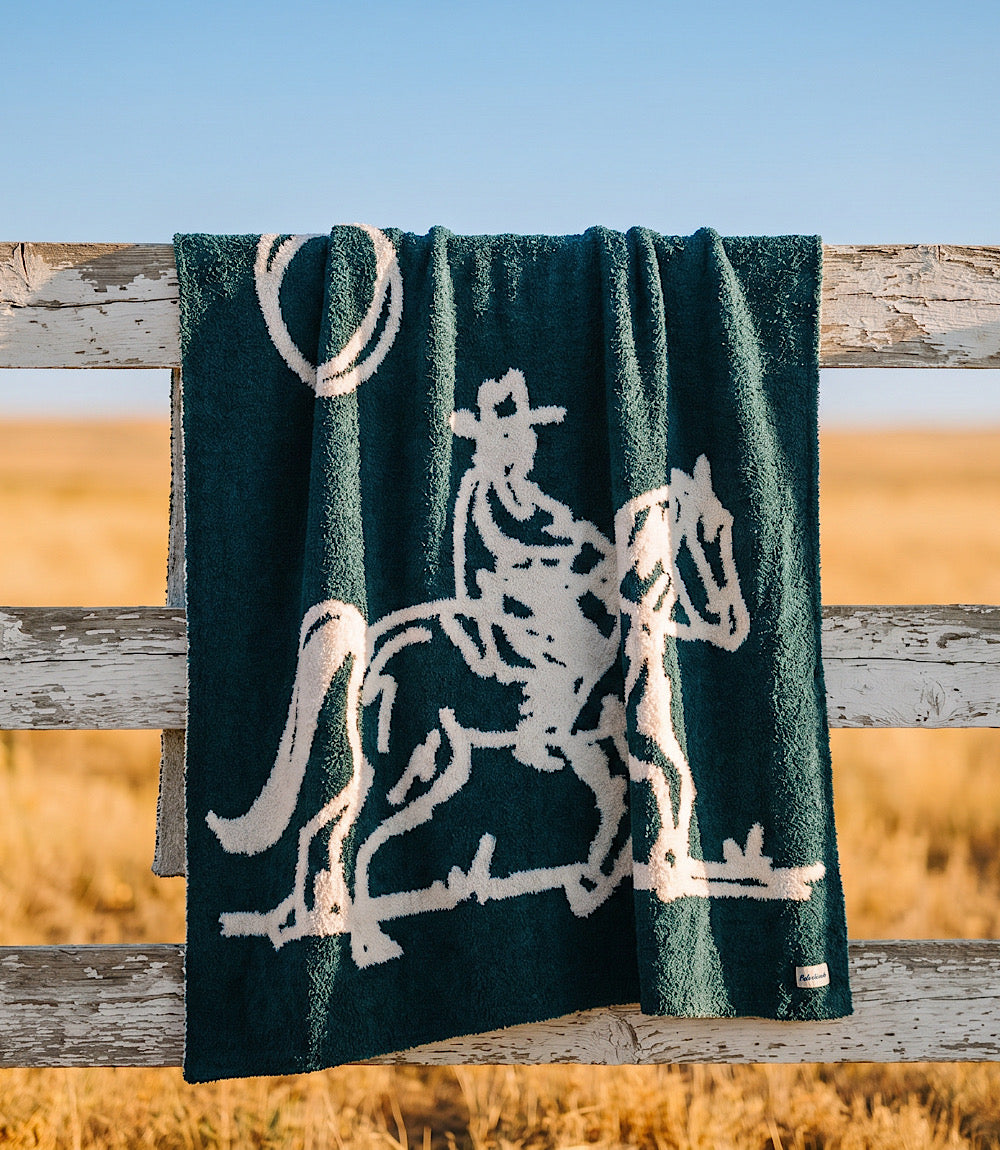 Cowboy Plush Throw Blanket