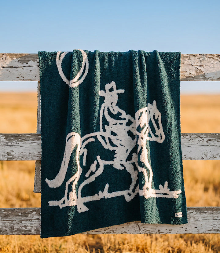 Cowboy Plush Throw Blanket