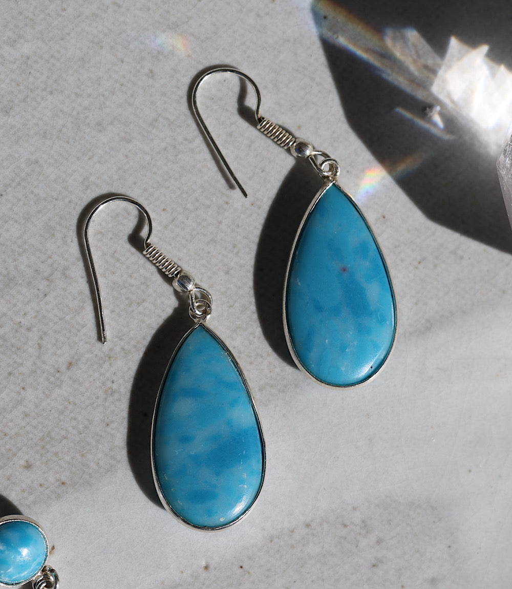 Larimar Teardrop Earrings