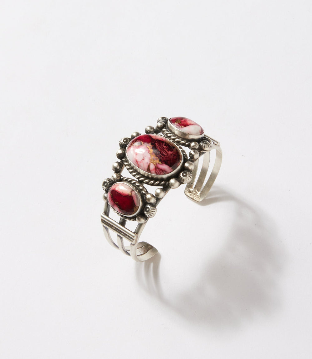 Rose Dahlia Stone Cuff Bracelet