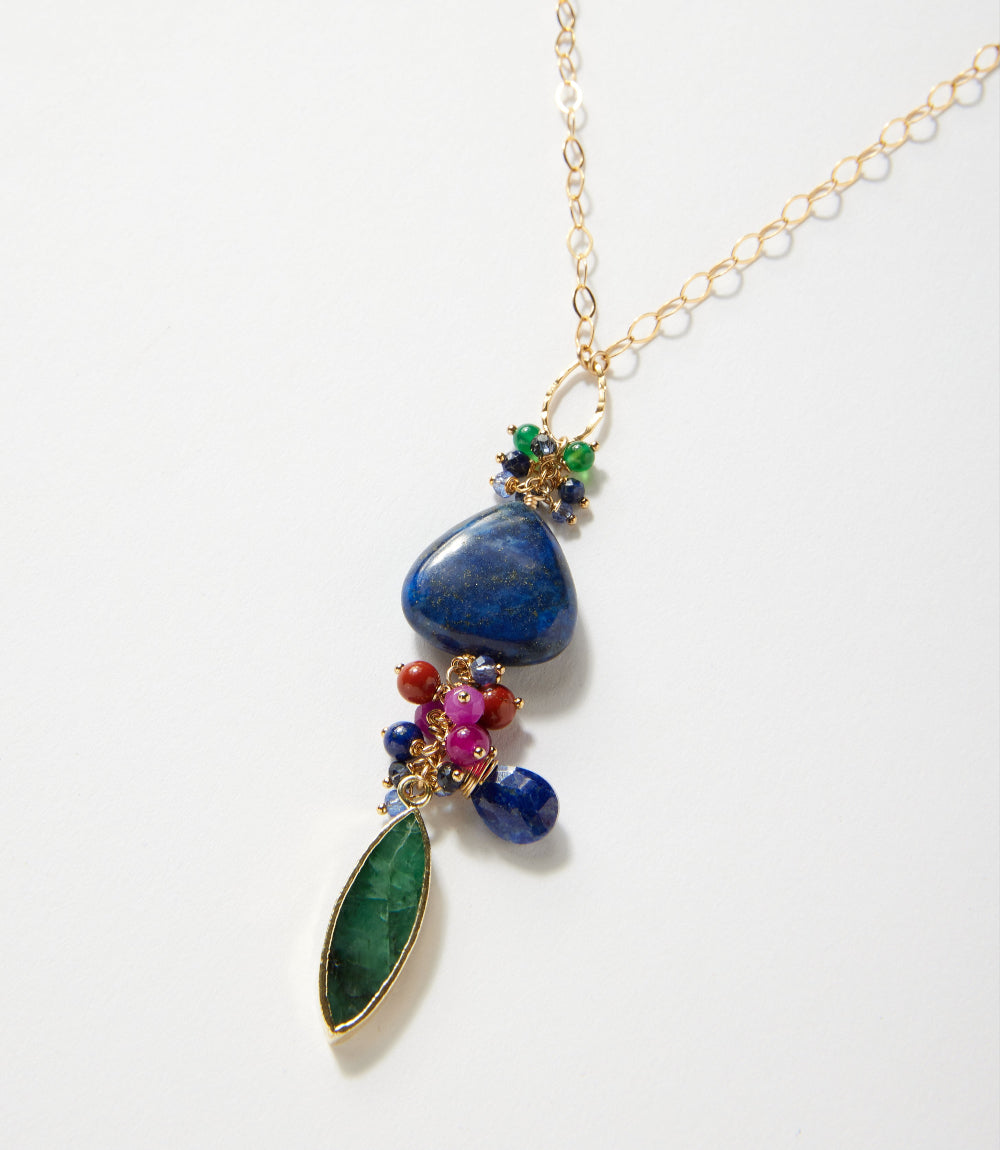Gemstone Cluster Necklace