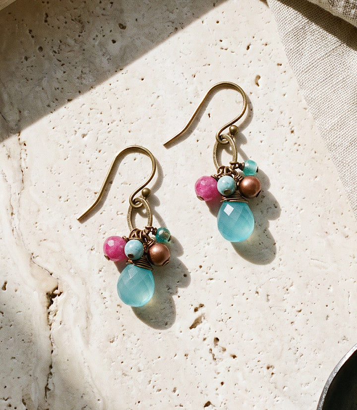 Jasper And Czech Glass Earrings