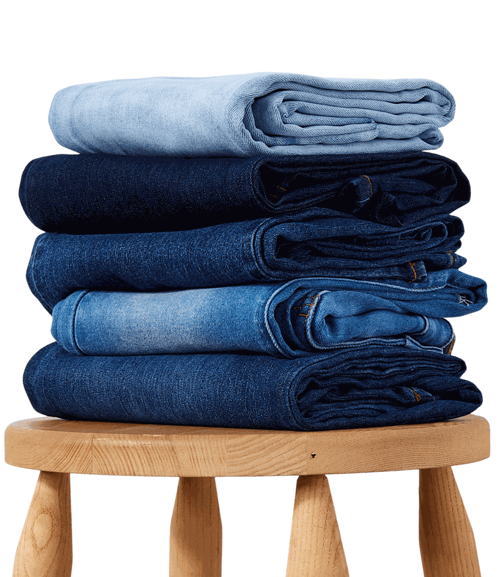 Petite Size Raw Hem Straight Jeans