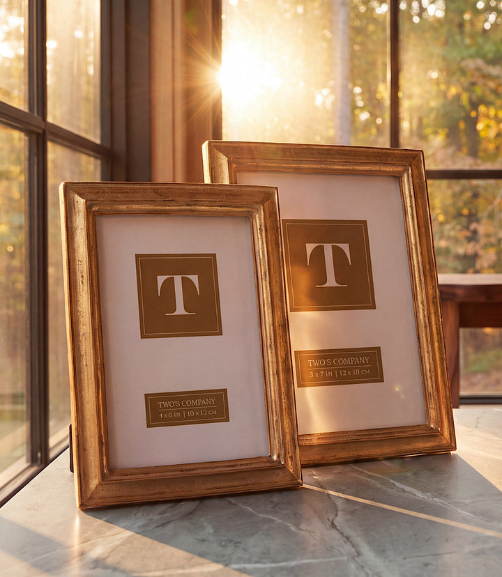 Gold Leaf Picture Frames, Set Of 2
