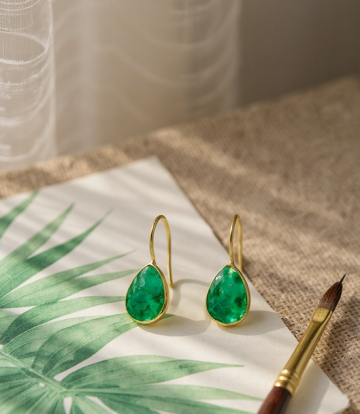 Gemstone Teardrop Earrings