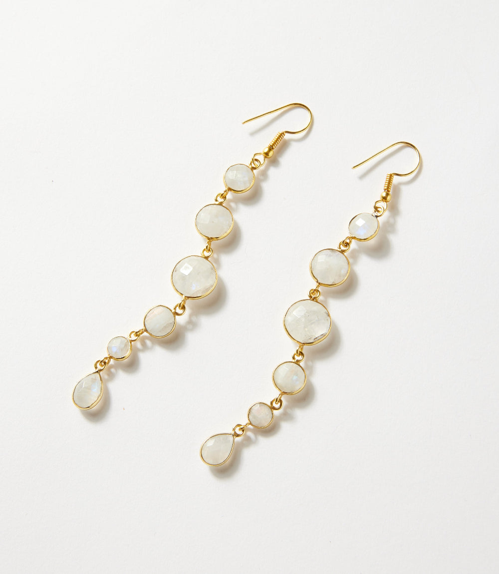 Dangling Moonstone Earrings