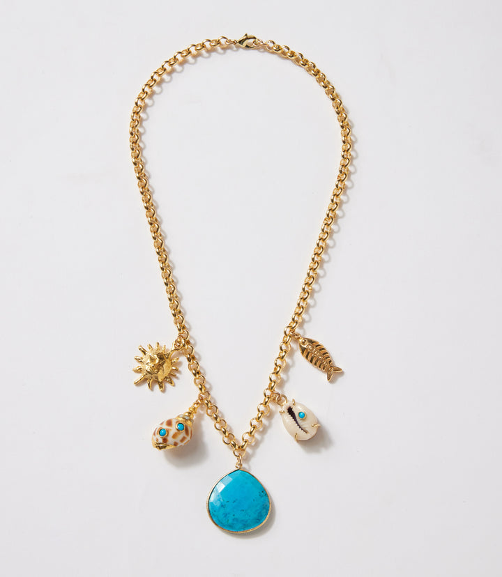 Turquoise Sea Charm Necklace