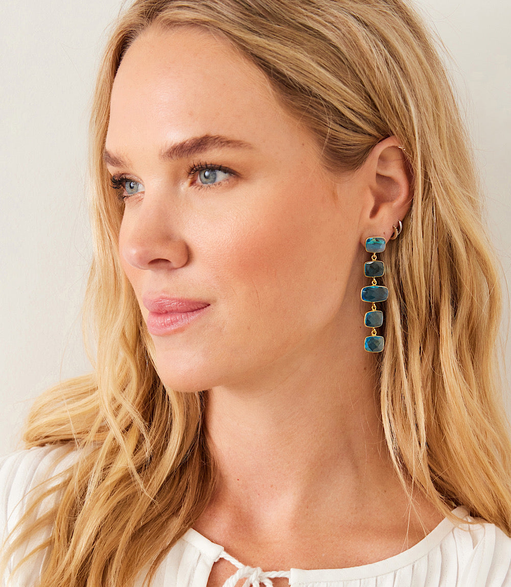 Five Drop Gemstone Earrings