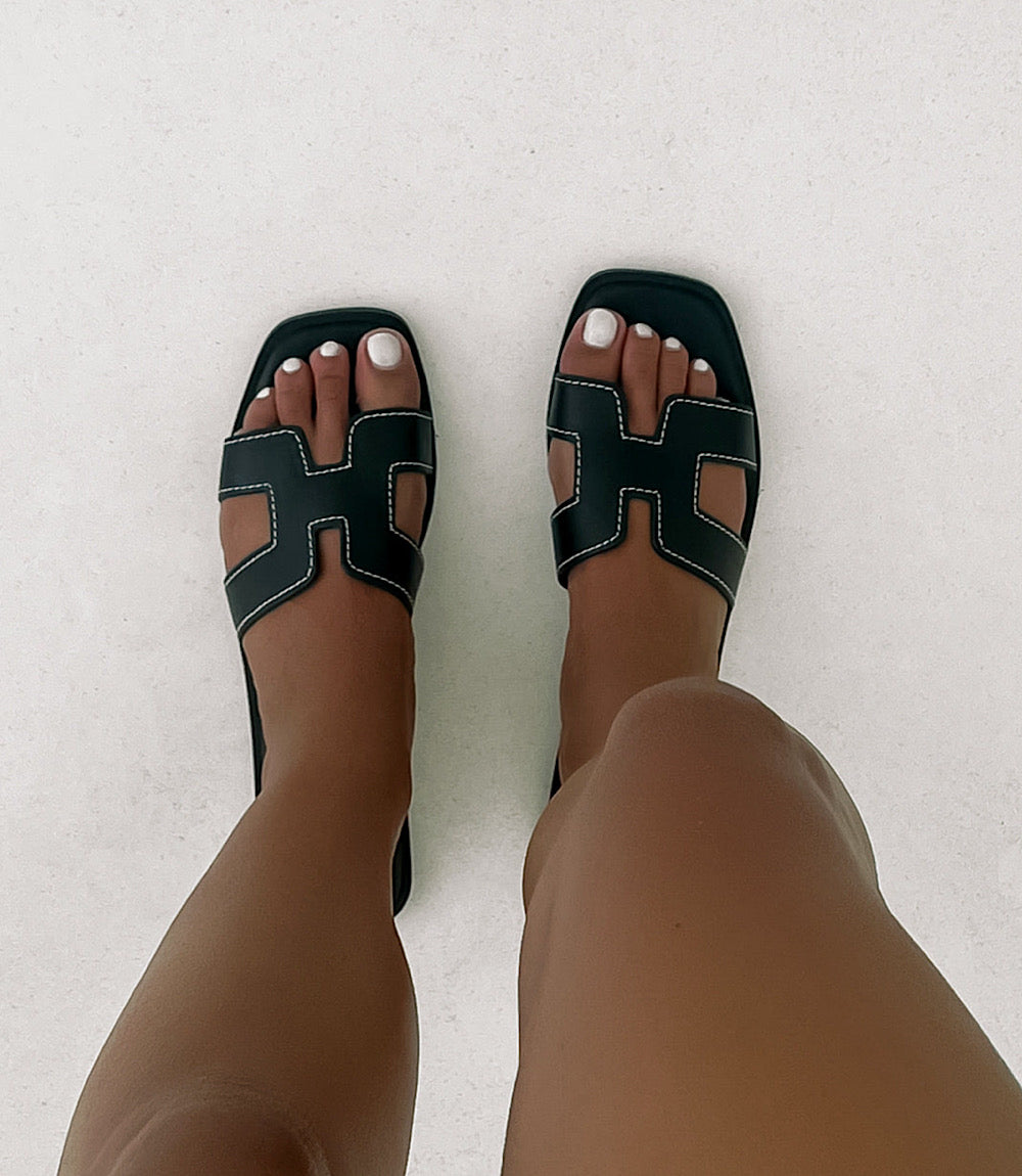 Billini Gordy Cut Out Slide Sandals