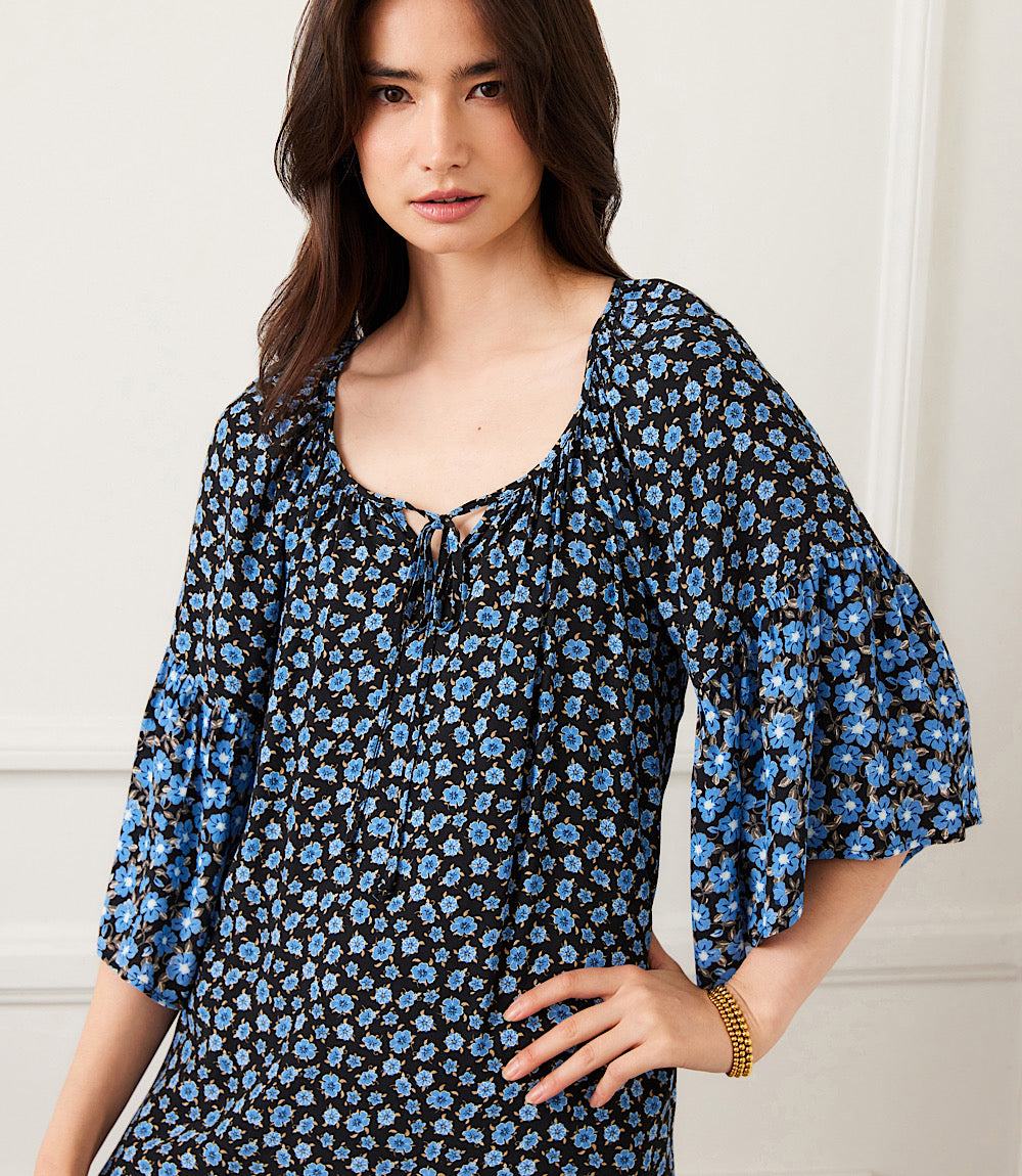 Contrast Ruffle Hem Dress