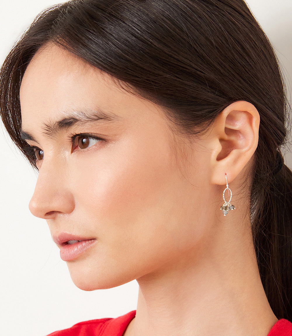 Gemstone Cluster Earrings