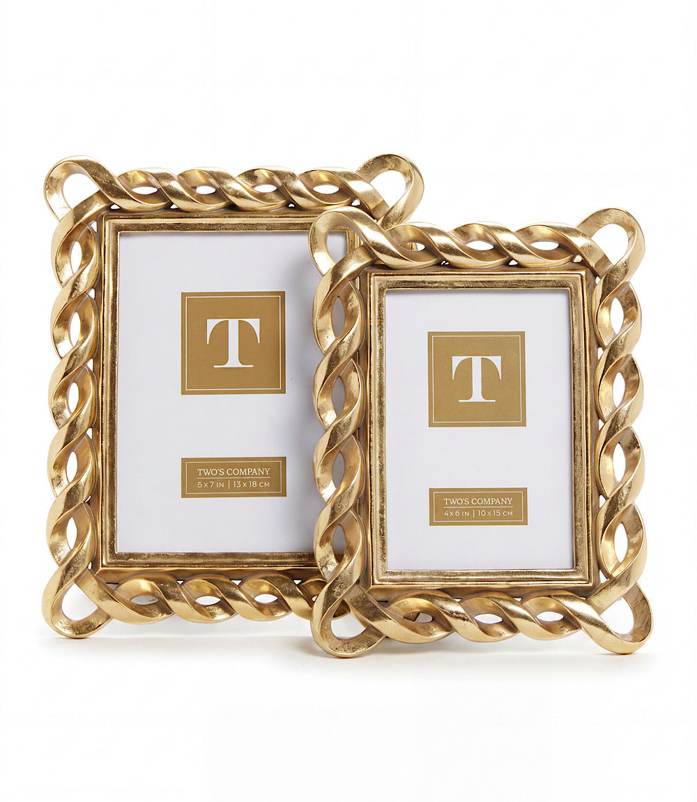 Gold Ribbon Picture Frame