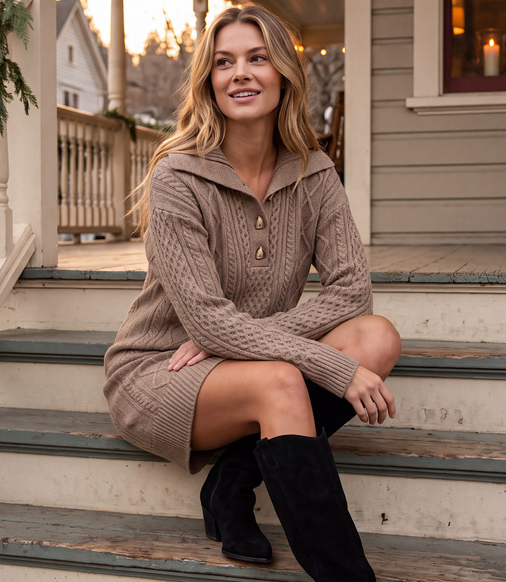 Cable Knit Sweater Dress