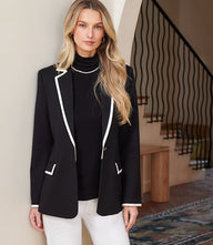 Contrast Ponte Knit Blazer