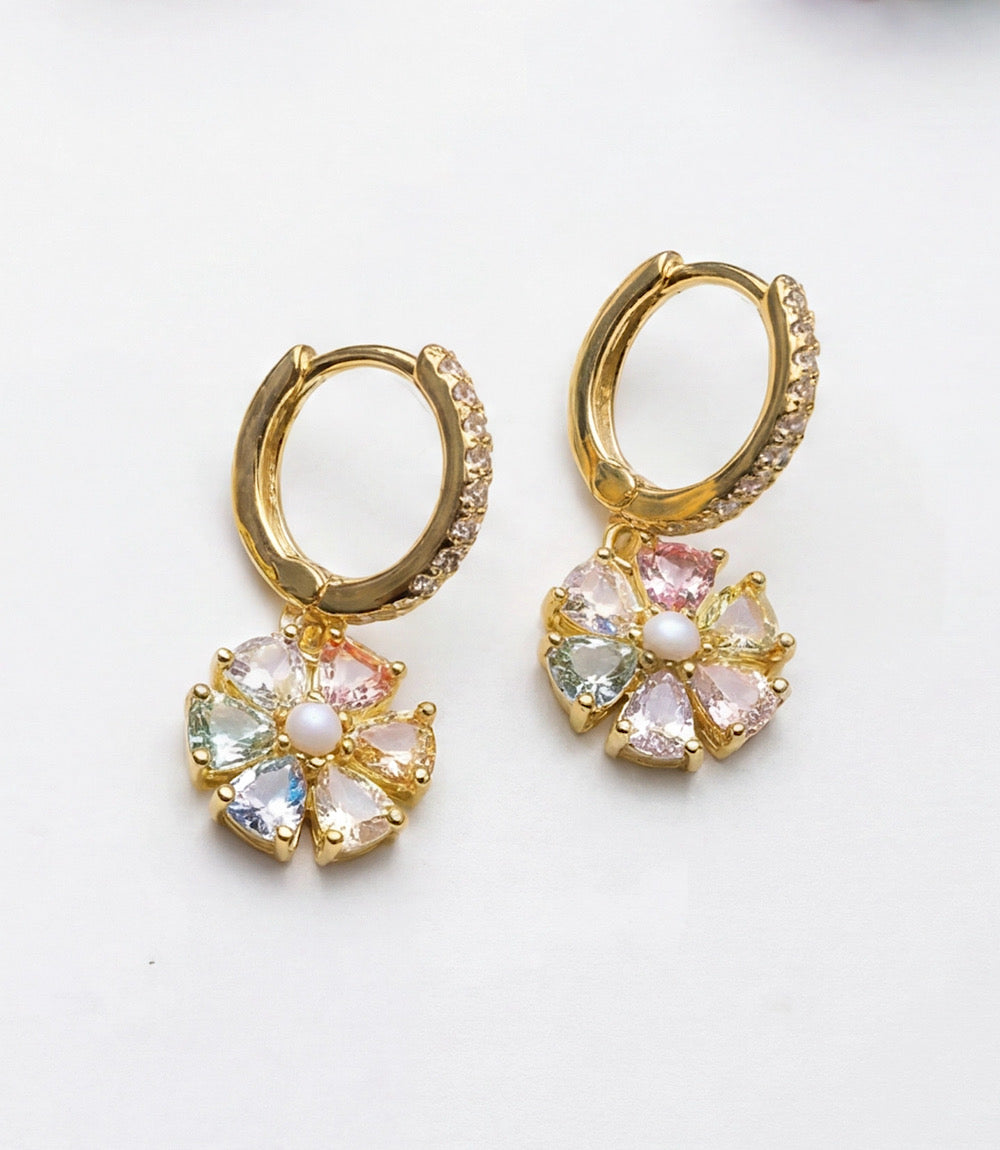 Crystal Pinwheel Earrings