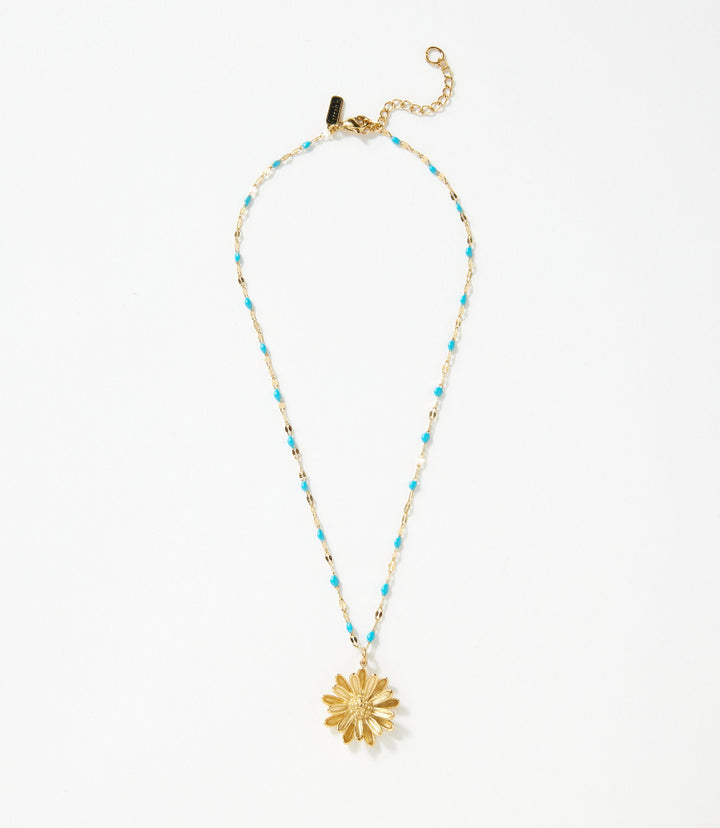 Beaded Sunflower Necklace