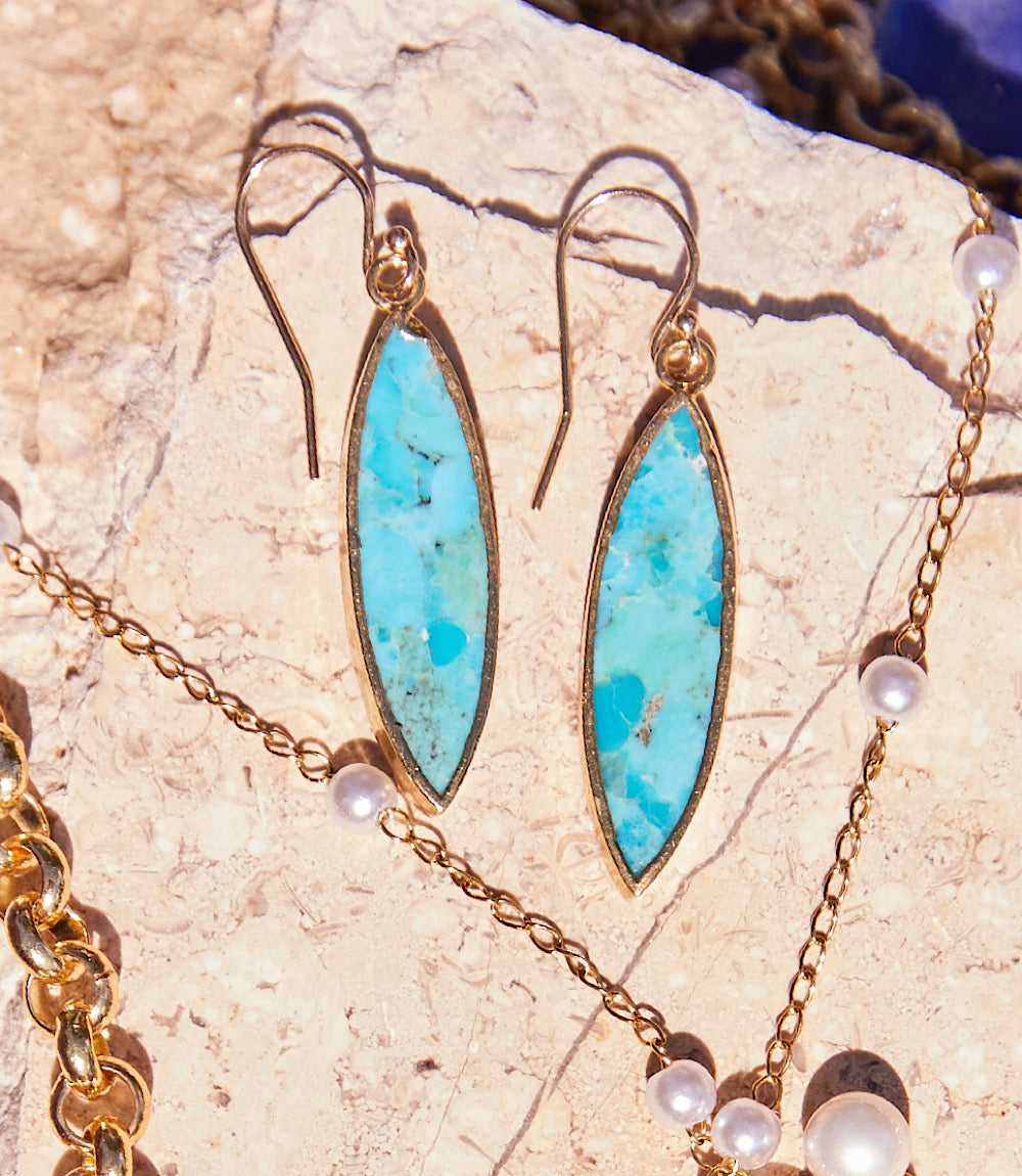 Marquise Turquoise Earrings