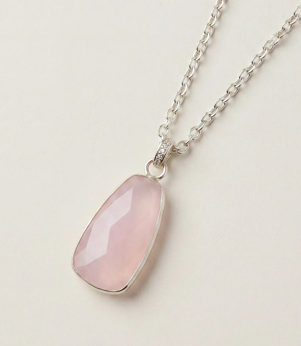 Pink Opal Pendant Necklace