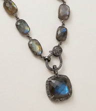 Labradorite Bezel Crystal Pendant Necklace