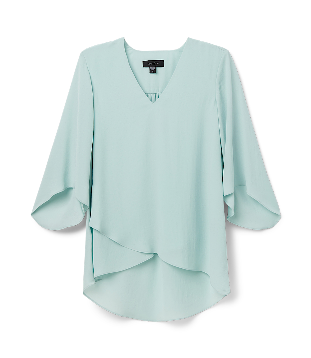 Plus Size Bracelet Sleeve Asymmetric Top