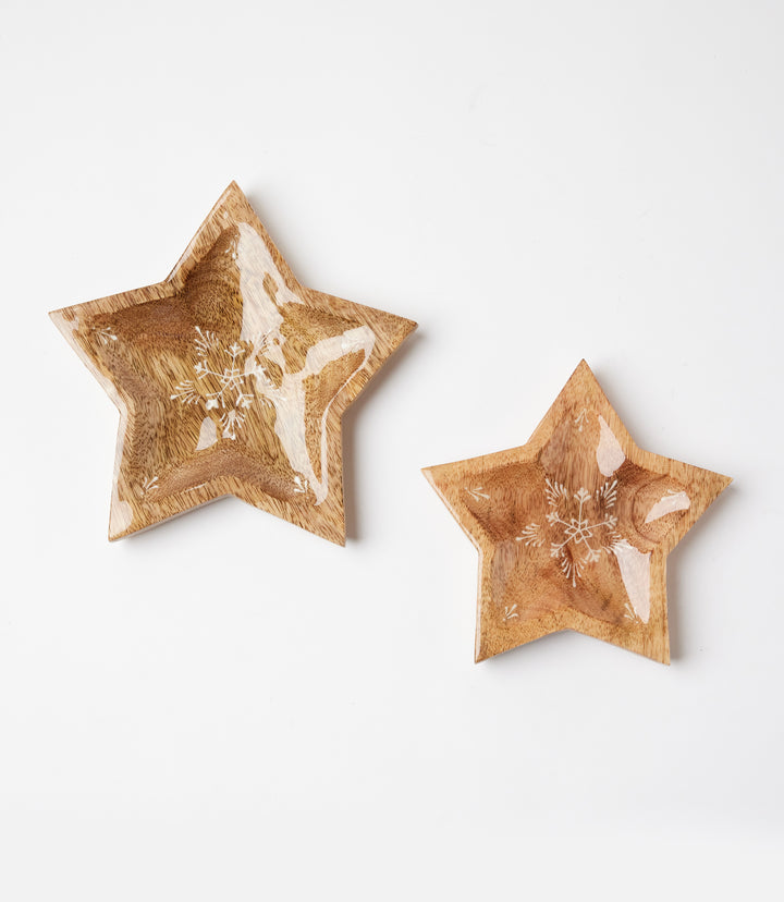 Wooden Star Serving Trays, Set Of 2