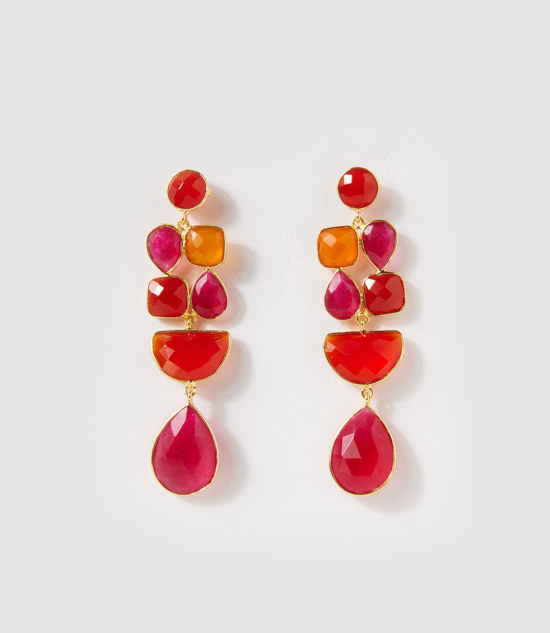 Mixed Gemstone Drop Earrings