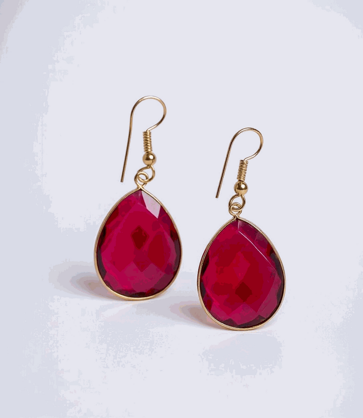 Pink Quartz Teardrop Earrings