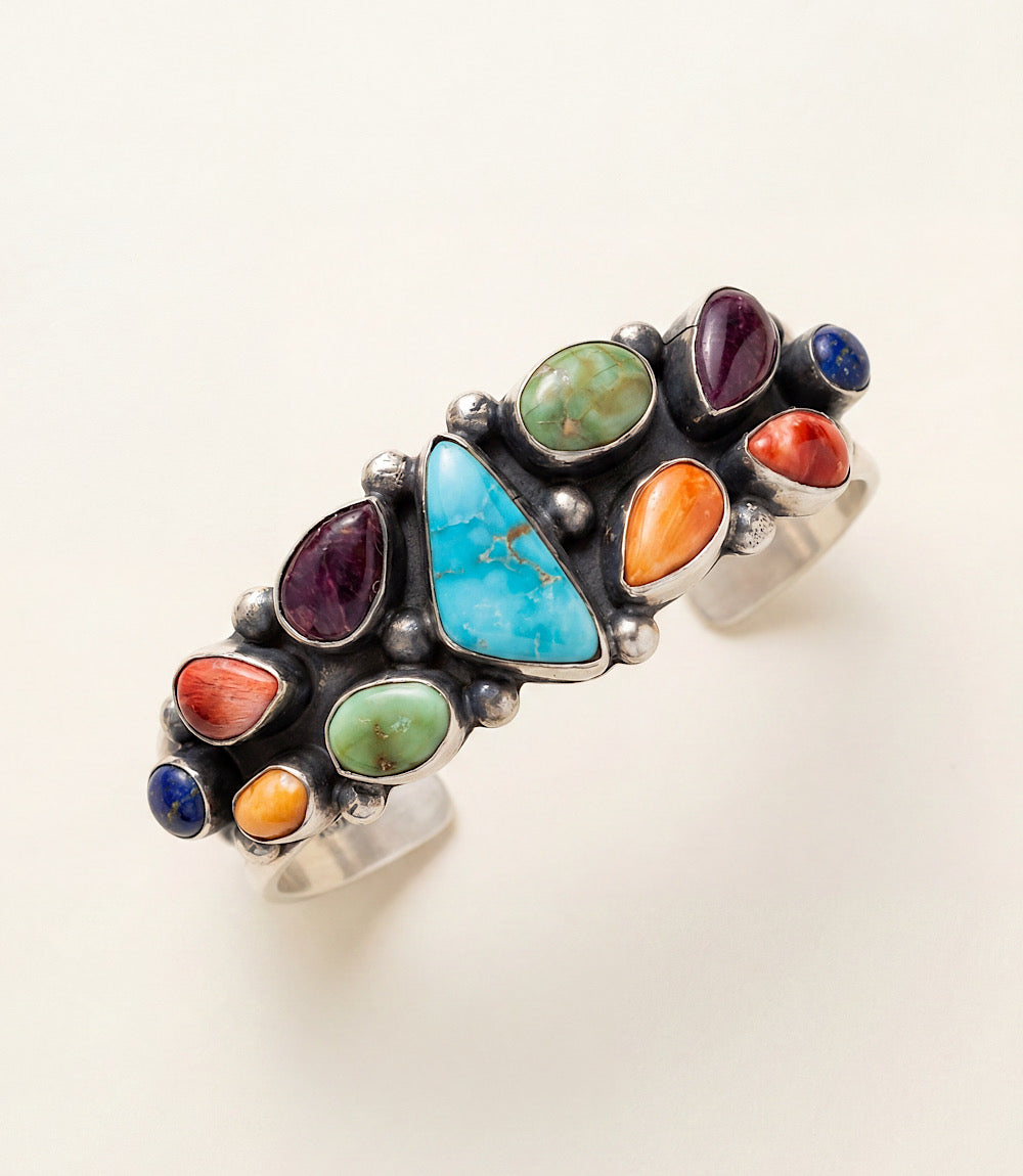 Multi-Stone Turquoise Cuff Bracelet