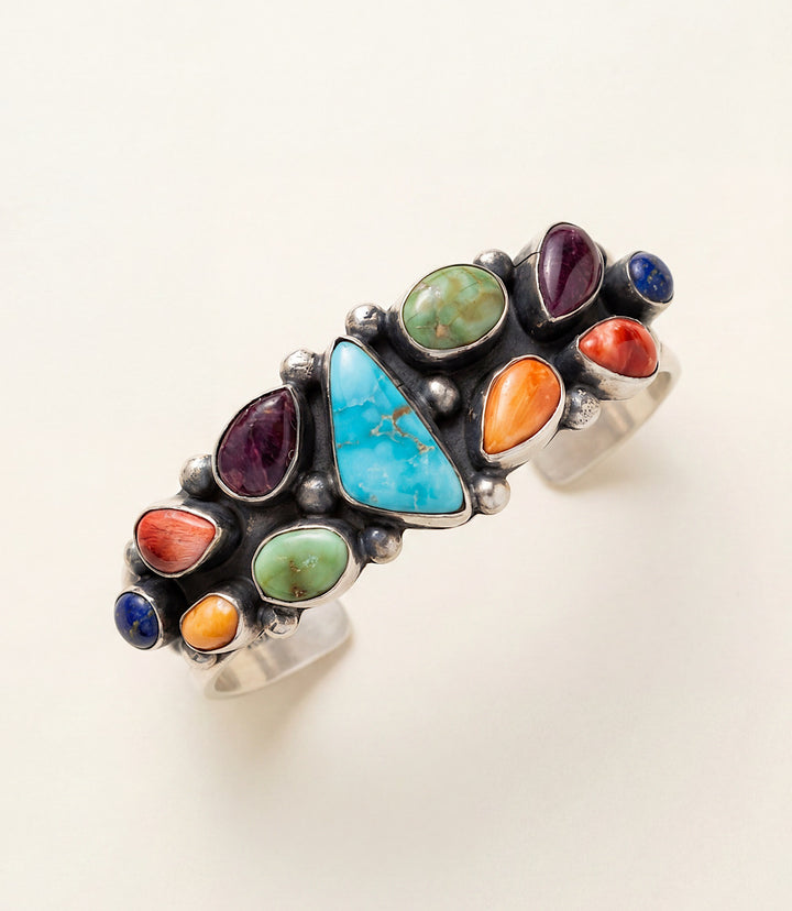 Multi-Stone Turquoise Cuff Bracelet
