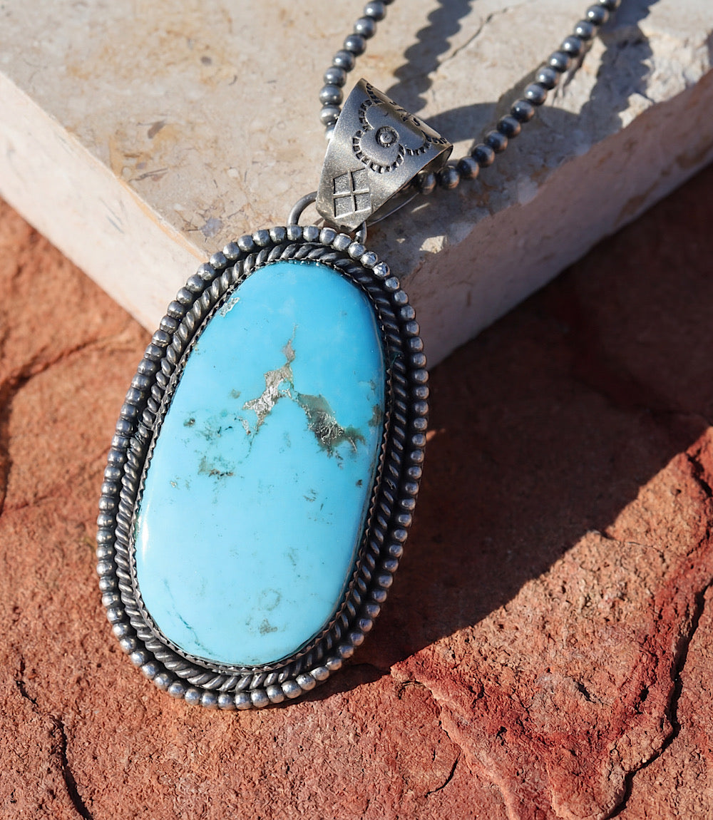 Sterling Silver Turquoise Pendant Necklace