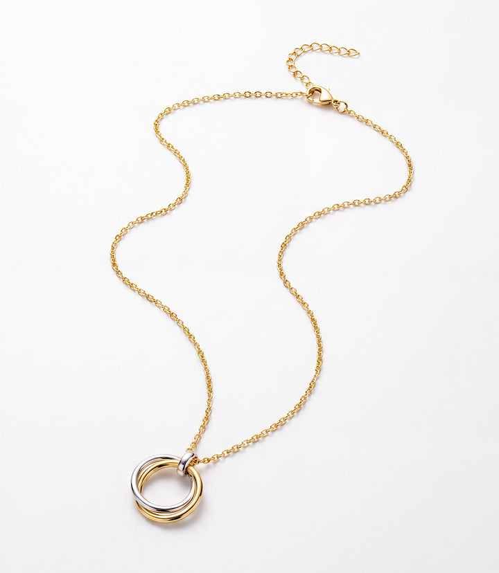 Mixed Metal Hoop Necklace