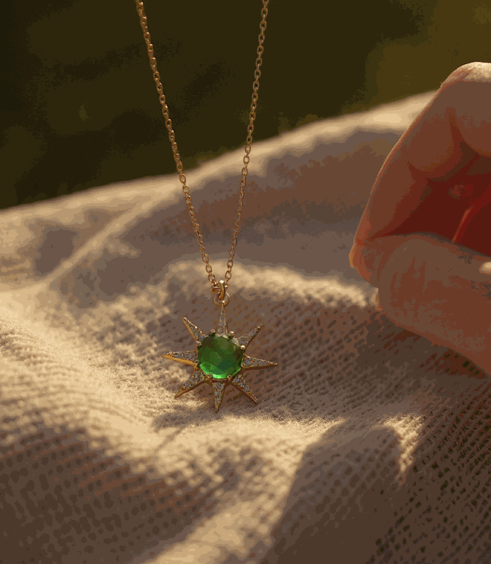 Cabochon Sun Necklace