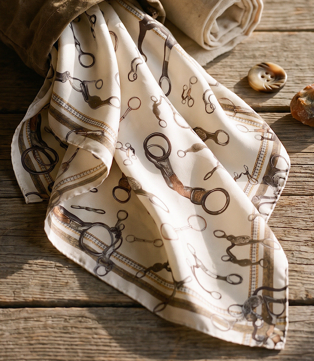 Horsebits Print Silk Scarf