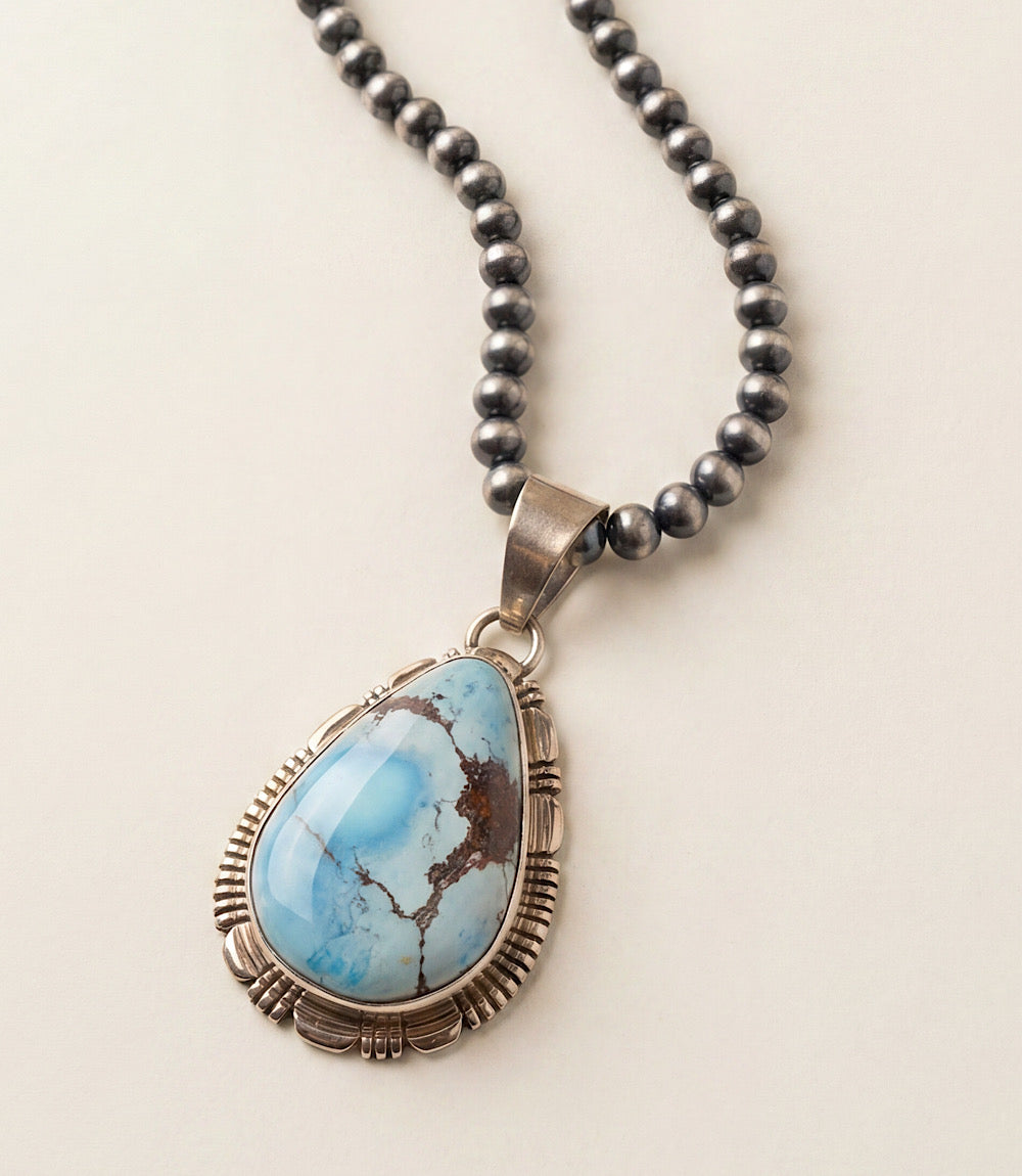 Vintage Golden Hill Turquoise Pendant Necklace