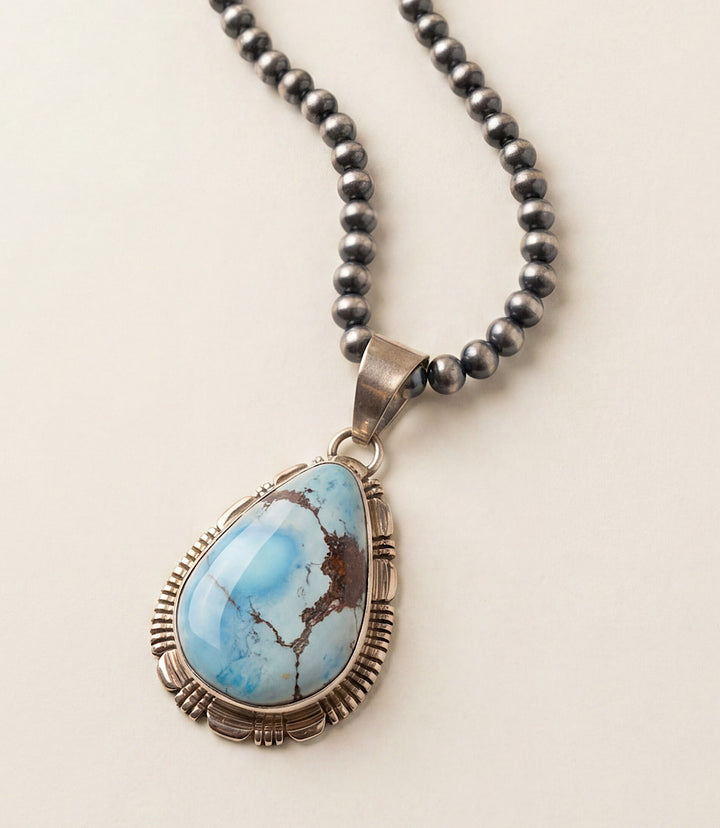Vintage Golden Hill Turquoise Pendant Necklace