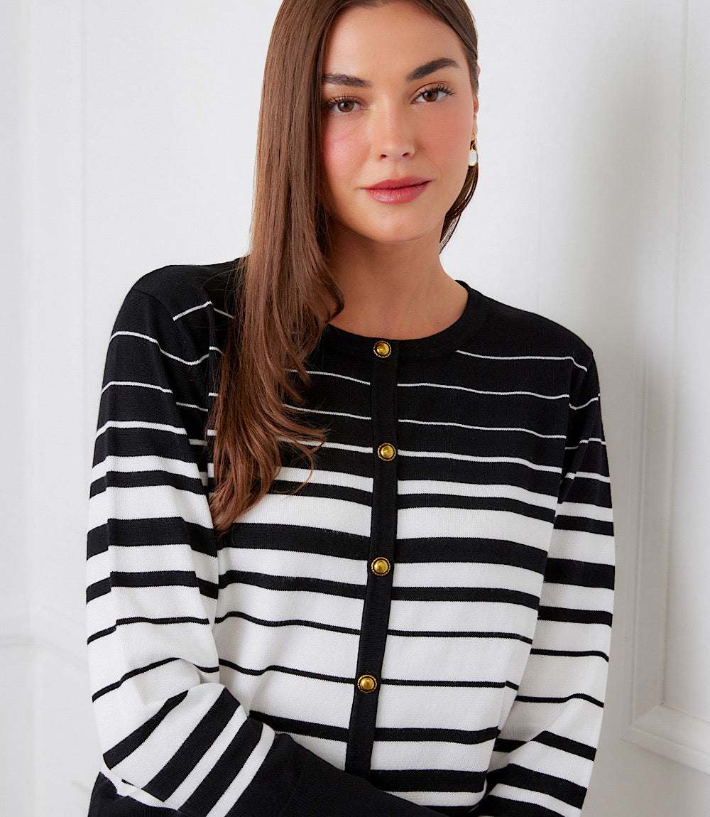 Stripe Cardigan Sweater