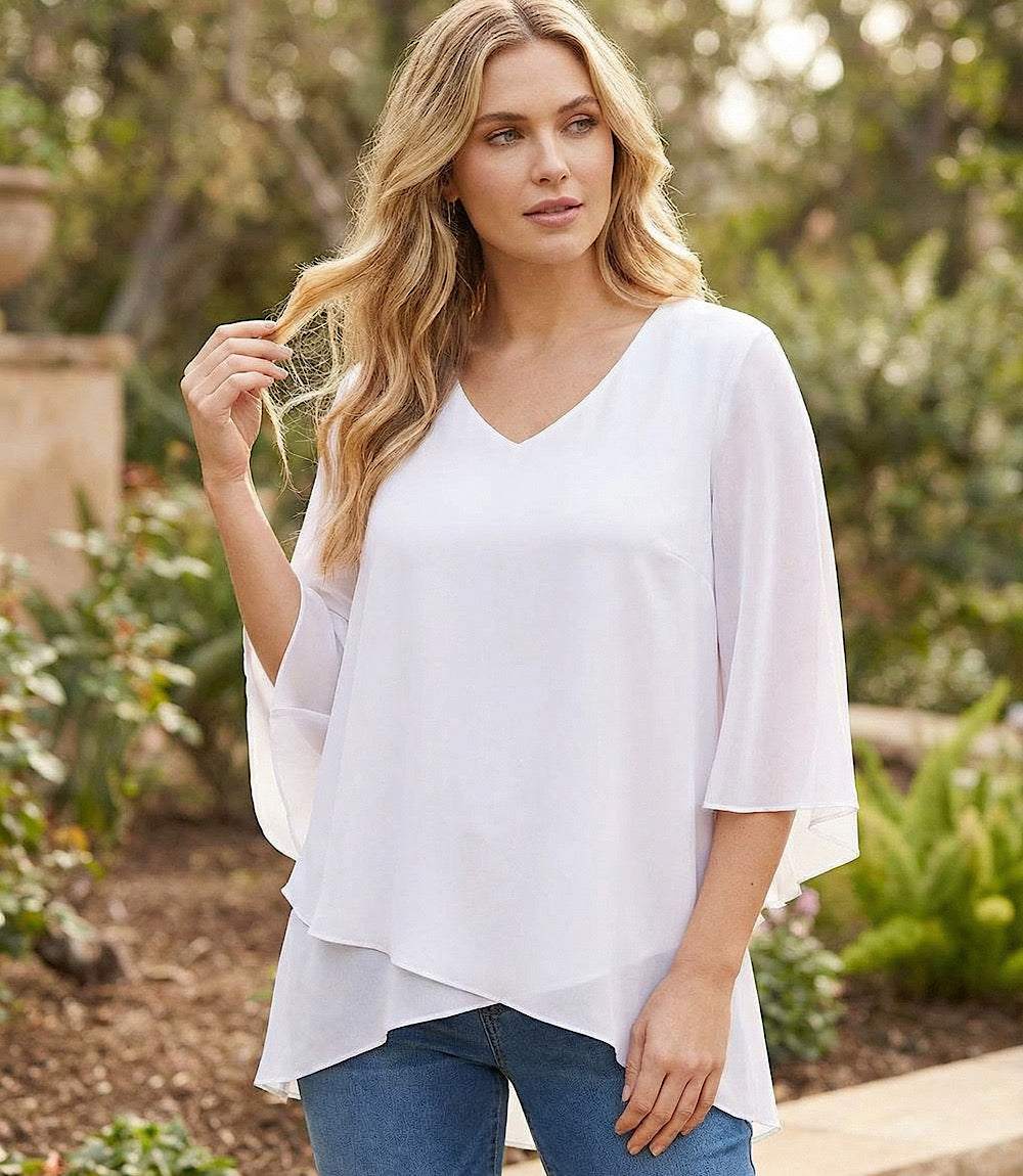 Plus Size Bracelet Sleeve Asymmetric Top