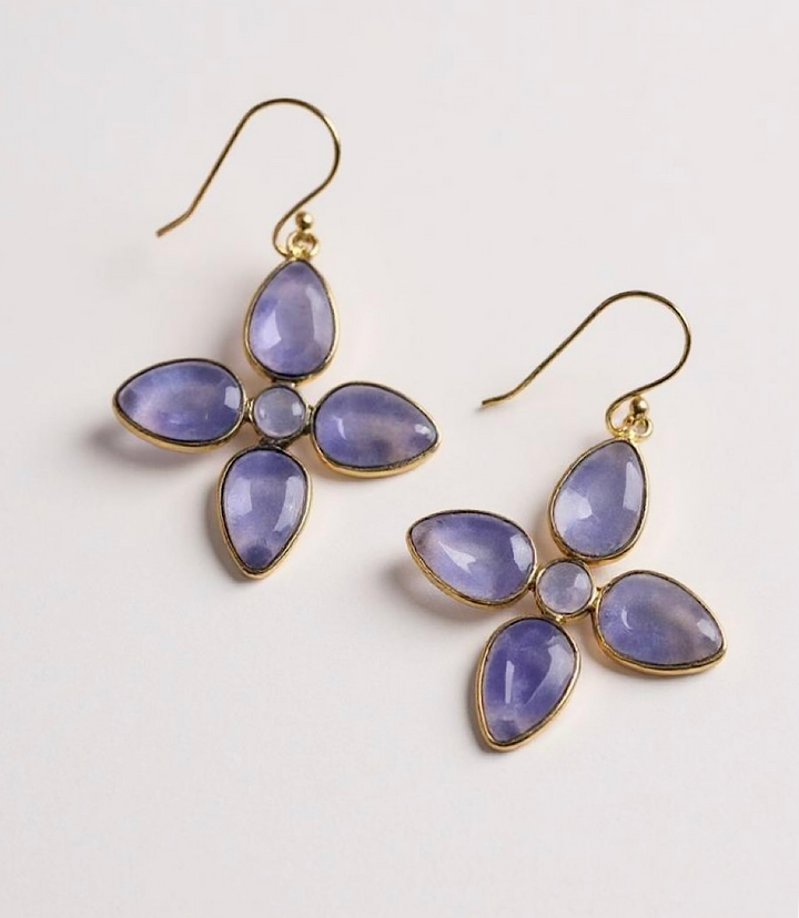 Dangling Gemstone Earrings