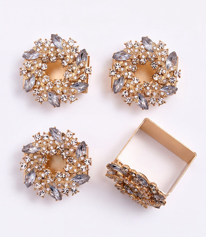 Jeweled Wreath Napkin Rings, Set Of 4
