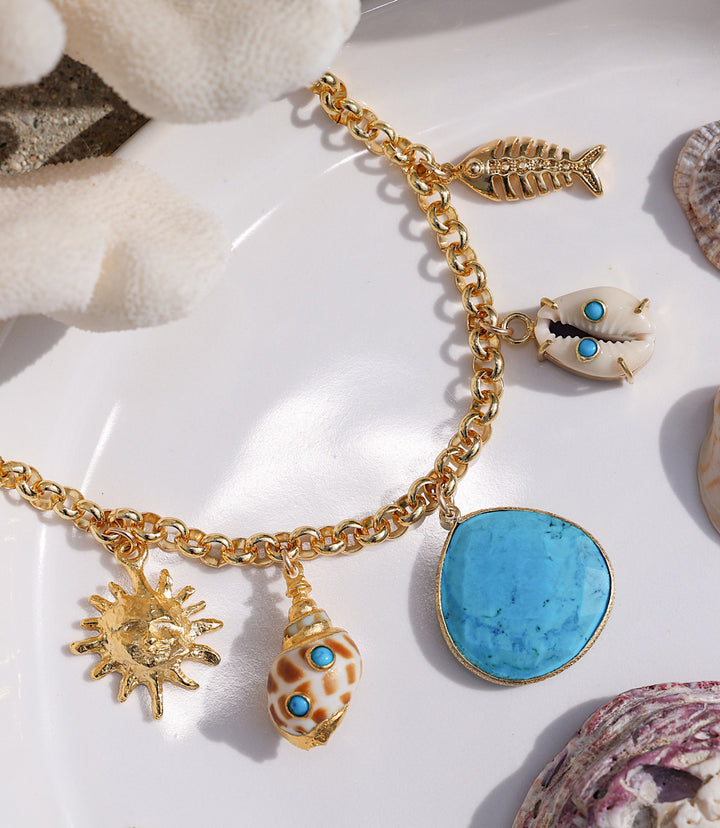 Turquoise Sea Charm Necklace