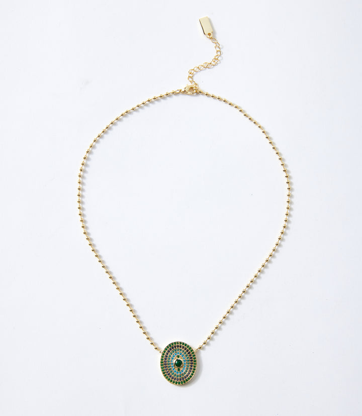 Gemstone Disc Necklace