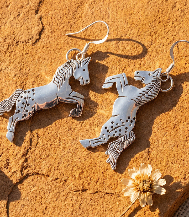 Sterling Silver Horse Earrings