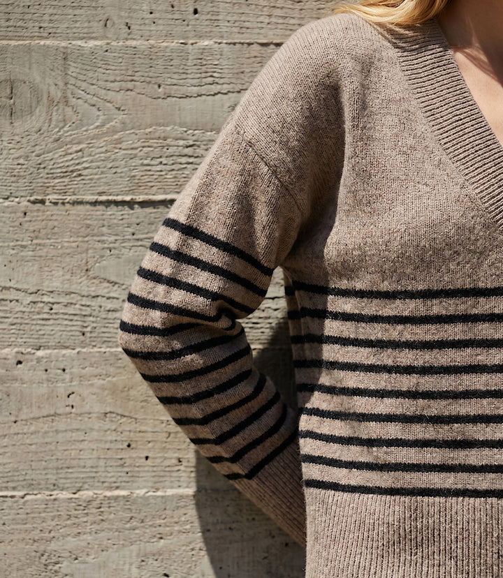 Stripe V-Neck Sweater