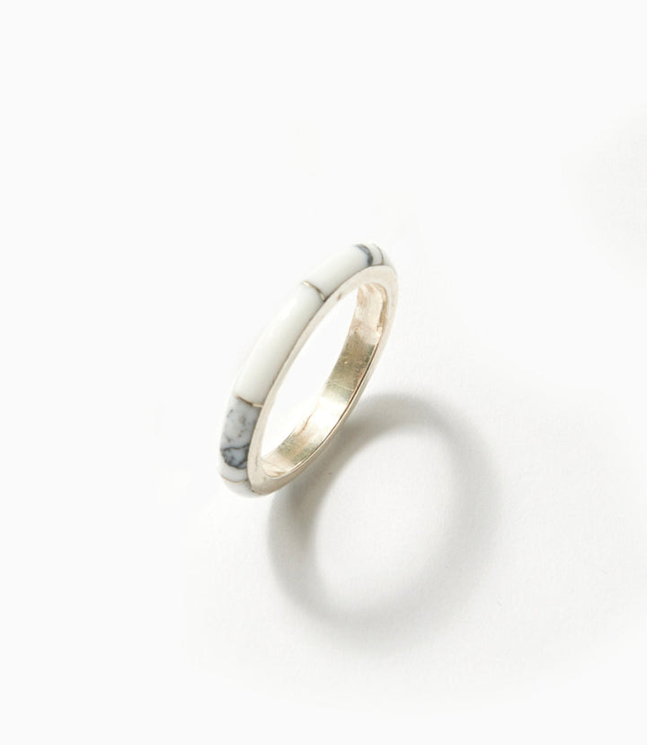 White Buffalo Inlay Ring