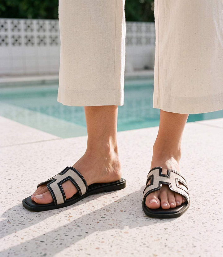 Billini Gordy Cut Out Slide Sandals