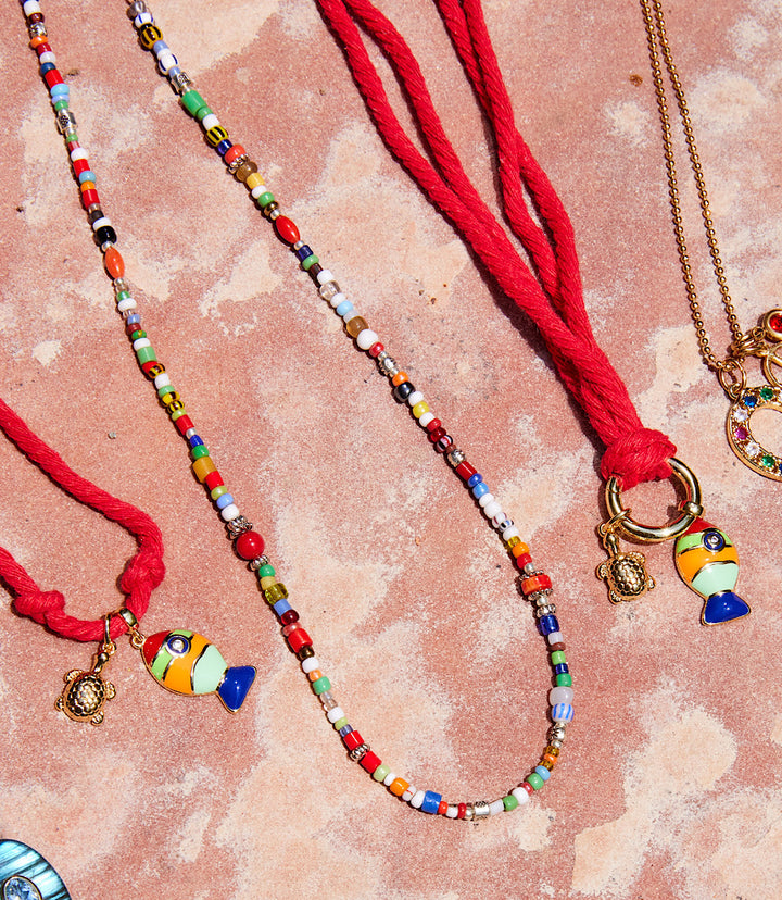 African Trade Beads Necklace