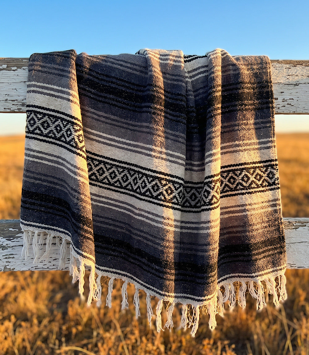 Western Stripe Fringe Blanket