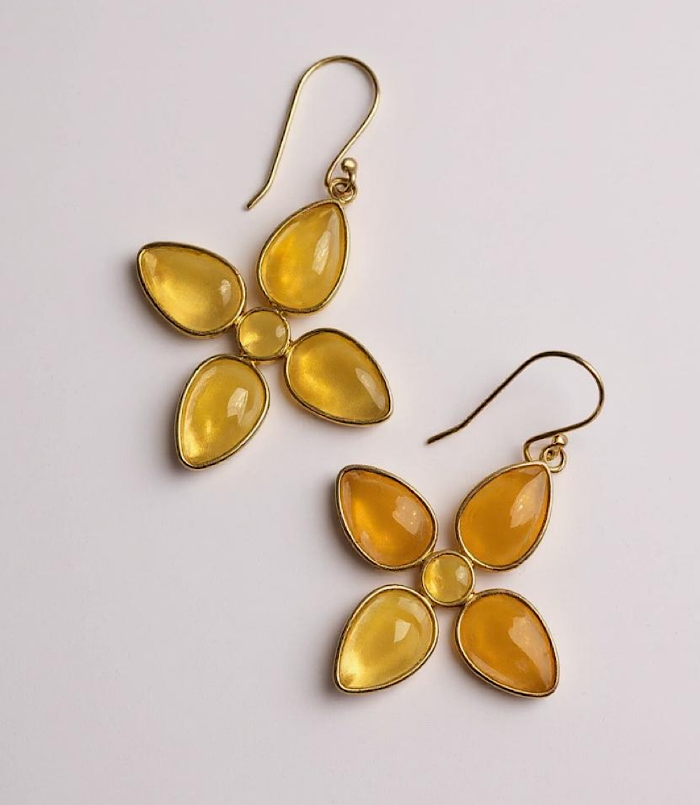 Dangling Gemstone Earrings