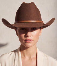 Wool Rancher Hat With Leather Belt