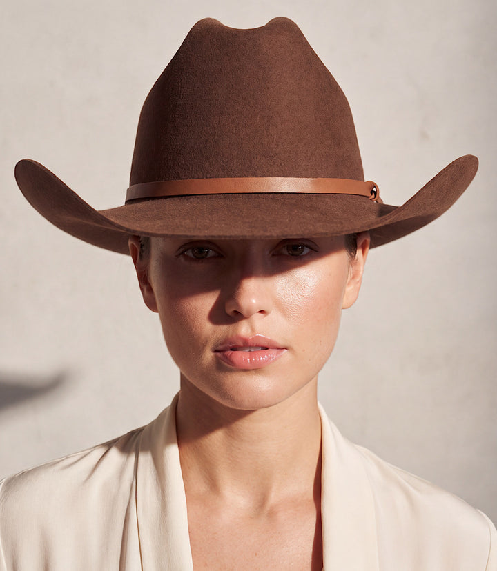 Wool Rancher Hat With Leather Belt